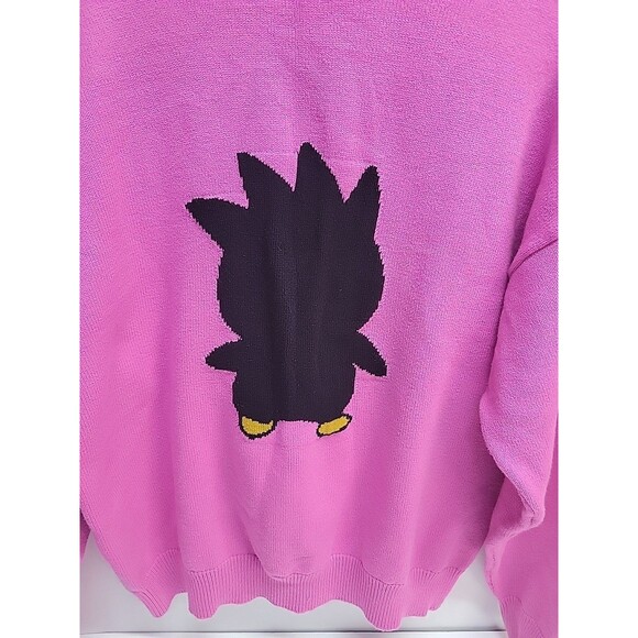 Forever 21 x Hello Kitty & Friends Badtz-Maru Pink Knit Sweater Pullover Sz L - Picture 8 of 11